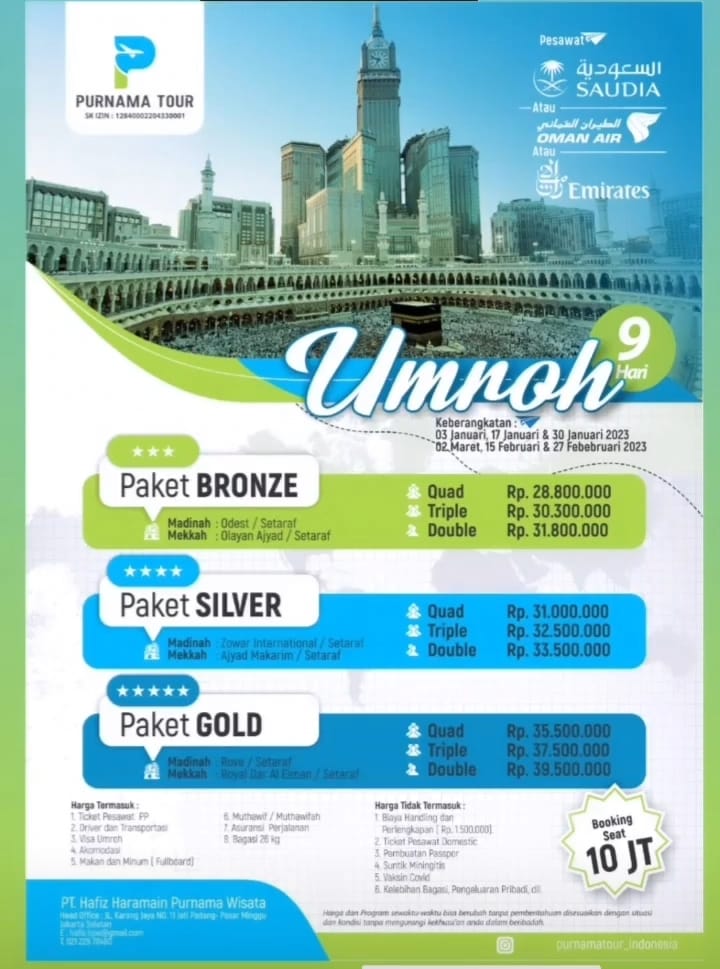 PAKET UMRAH GOLD 9 HARI